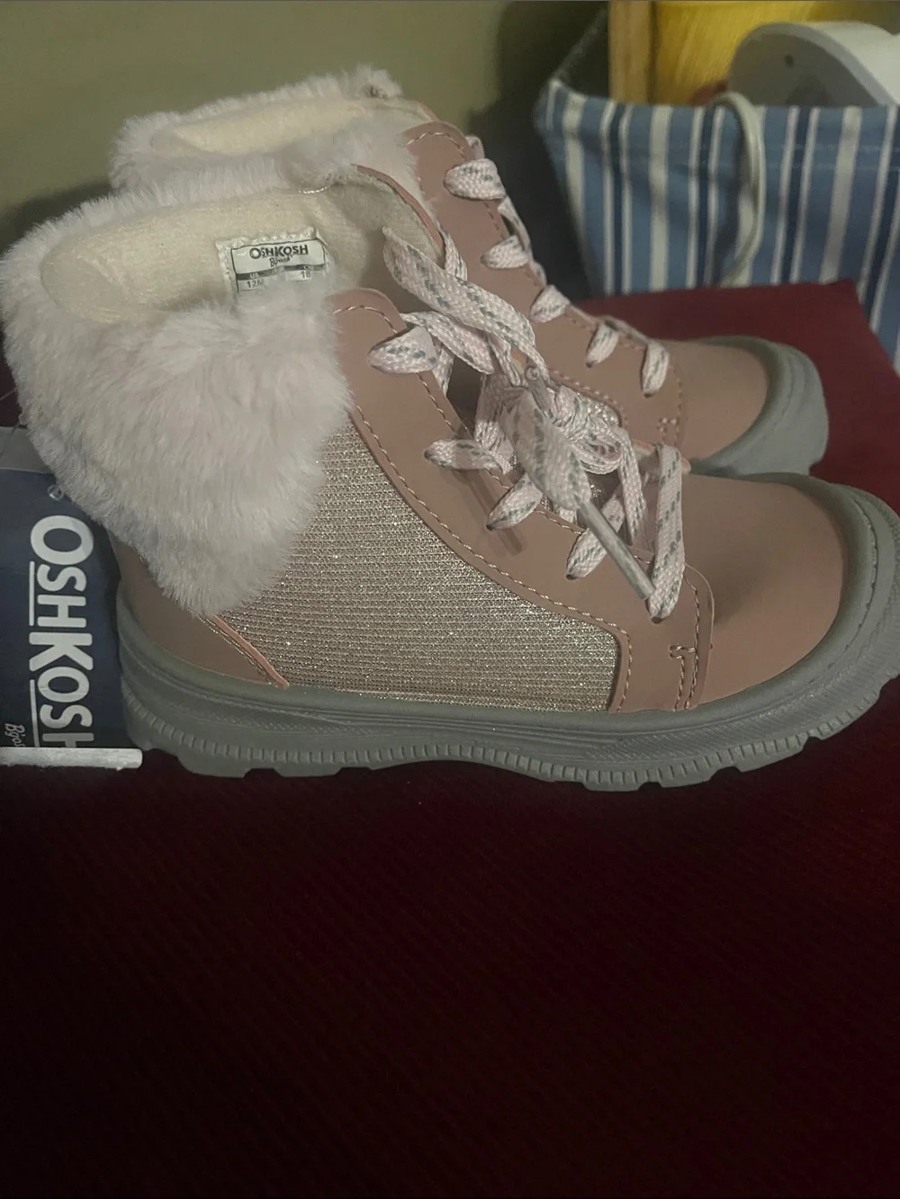OshKosh B'gosh Pink Faux-Fur Trim Kids Boots